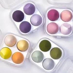 Sponge 4 Pcs in A Storage Box ,Makeup Cosmetic Puff Makeup Sponge (Multicolour)