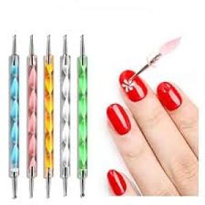 Pack of 5 Pcs Nail Art 2 way dotting Pen.