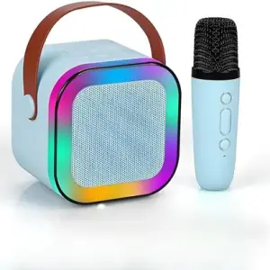 Bluetooth-Compatible Wireless Karaoke Mic Speaker With Multi-Compatibility Modes, RGB Lights