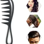 2 Pcs Professional Plastic Curly Hairdressing Tooth Comb