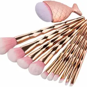 Makeup Diamond Cut Handle Brush with Fish Tail Foundation brush kit 11 Pieces