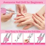 Nail Drill Machine Portable Rechargeable nail Care Kit Electric Nail Drill Pen  1 Pcs