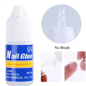 5 Pcs Nail Glue For Artificial Nail Waterproof Nail Adhesive Bottle (White)
