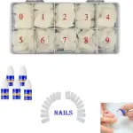 500 Pcs  Nail Tips, Fake Nails Artificial,  with Box With 5 Nail Glue.