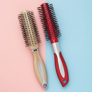 Hair Curling Roller Round Comb Brush paçk of 2