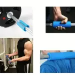 Thick Bar Grips for Barbell, Dumbbell, and Kettlebell Hand Grip/Fitness Grip  (Blue) 1 Pair