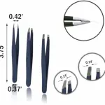 Professional Stainless Steel Tweezers for Eyebrows 3 Pcs