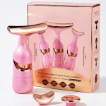 3-in-1 Facial & Neck. Electric Face Massager(Pink)