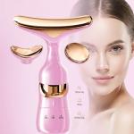 3-in-1 Facial & Neck. Electric Face Massager(Pink)