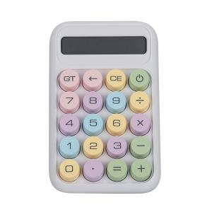 12-Digit Pastel Theme Calculator with Big Buttons, Large LCD Display, Automatic Sleep, Battery Operated Mechanical Calculator for Office, School, and Home Use (Purple).