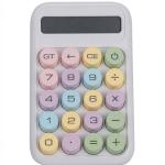 12-Digit Pastel Theme Calculator with Big Buttons, Large LCD Display, Automatic Sleep, Battery Operated Mechanical Calculator for Office, School, and Home Use (Purple).
