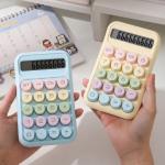 12-Digit Pastel Theme Calculator with Big Buttons, Large LCD Display, Automatic Sleep, Battery Operated Mechanical Calculator for Office, School, and Home Use (Purple).