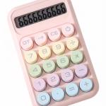 12-Digit Pastel Theme Calculator with Big Buttons, Large LCD Display, Automatic Sleep, Battery Operated Mechanical Calculator for Office, School, and Home Use (Purple).