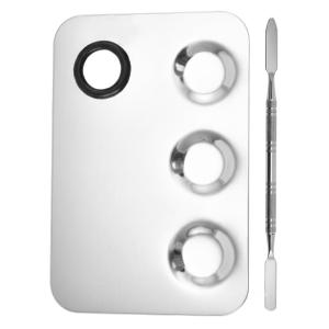 Stainless Steel Makeup mixing Palette with Spatula makeup artist tool.(Pack of 1).