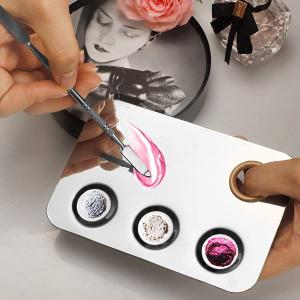 Stainless Steel Makeup mixing Palette with Spatula makeup artist tool.(Pack of 1).