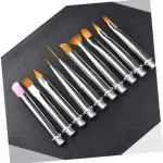 10Pcs Diamond Head Art Pen Brush Metal Replace Heads Carving Cuticle Remover Tool.