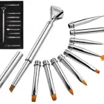 Nail Art Pen Brush Set (10 pieces) silver