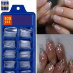 100pcs Transparent Nails and 2 pcs fake nails glue .