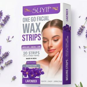 Women One Go Facial Wax Strips 20 Strips (Chamomile - Shade 01)