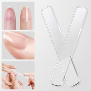 Glass Nail File Transparent Sanding Polishing Grinding Nails Filing Manicure Tool(Pack of 2).
