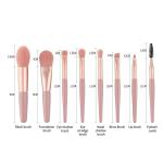 PRIMUM 8 PCS Mini Makeup Brush Set with Case, Portable Foundation Brush Kit Travel,