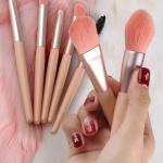 PRIMUM 8 PCS Mini Makeup Brush Set with Case, Portable Foundation Brush Kit Travel,