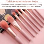 PRIMUM 8 PCS Mini Makeup Brush Set with Case, Portable Foundation Brush Kit Travel,