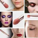 PRIMUM 8 PCS Mini Makeup Brush Set with Case, Portable Foundation Brush Kit Travel,