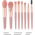 PRIMUM 8 PCS Mini Makeup Brush Set with Case, Portable Foundation Brush Kit Travel,