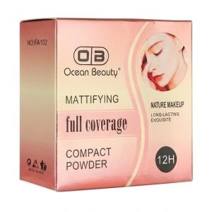 OCEAN BEAUTY Full Coverage Compact Powder shade 105 Natural Makeup 1 Pcs