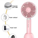 Premium Portable And Rechargeable Mini Hand Fan (Pack of 1) Pink.