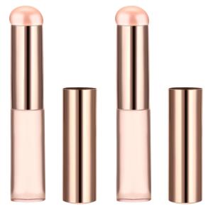 Silicone Lip Brush with Cover Lipstick Makeup Brushes Women.(Pack Of 2)Golden Beige