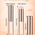 Silicone Lip Brush with Cover Lipstick Makeup Brushes Women.(Pack Of 2)Golden Beige