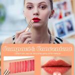 Silicone Lip Brush with Cover Lipstick Makeup Brushes Women.(Pack Of 2)Golden Beige