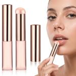 Silicone Lip Brush with Cover Lipstick Makeup Brushes Women.(Pack Of 2)Golden Beige
