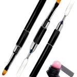 Poly Nail Gel Brush & Picker,Dual - Ended Stainless Steel Gel Nail Brush Tool  1 Pcs