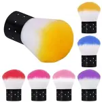 Nail Art Soft Nail Cleaner Brush Mini Stainless Steel Handle Remove Dust Small Multicolor (Pack of 1).