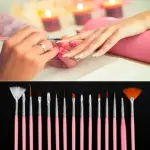15 NAIL ART BRUSHES ALL DIFFERENT TYPES OF BRUSHES (PINK) Pack of 1