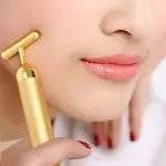 24k Golden Pulse Facial Massager, T-Shape Electric Sign Face Massage Tools ( Pack of 1).
