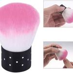Nail Art Soft Nail Cleaner Brush Mini Stainless Steel Handle Remove Dust Small Multicolor (Pack of 1).