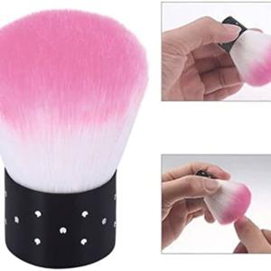 Nail Art Soft Nail Cleaner Brush Mini Stainless Steel Handle Remove Dust Small Multicolor (Pack of 1).