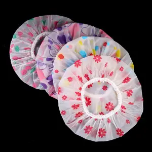 Waterproof Reusable Bathroom Shower Caps For Women For Homes ( Pack of 4).