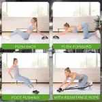 4 Power Wheel Triple Abdominal Roller Workout Fitness Machine Gym Abs Exerciser(Multicolor).