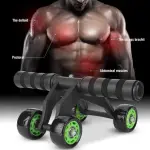 4 Power Wheel Triple Abdominal Roller Workout Fitness Machine Gym Abs Exerciser(Multicolor).
