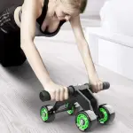 4 Power Wheel Triple Abdominal Roller Workout Fitness Machine Gym Abs Exerciser(Multicolor).