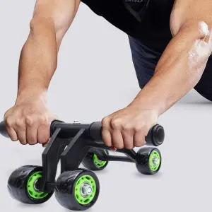 4 Power Wheel Triple Abdominal Roller Workout Fitness Machine Gym Abs Exerciser(Multicolor).