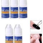 5 Pcs Nail Glue For Artificial Nail Waterproof Nail Adhesive Bottle (White)