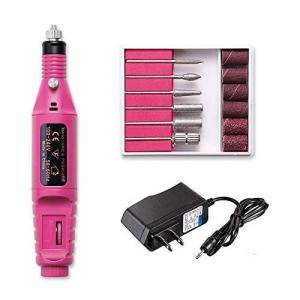 Professional Nail Art Drill Kit for Acrylic Nails Manicure Pedicure Tool, Rose Red (1 Piece).