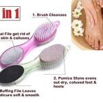 4 In 1 Foot Pedicure Brush Foot File (Multicolor)