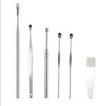 6 Pcs Ear Wax Cleaner, Ear Pick Earwax Removal Kit, Ear Cleansing Tool Set, with a Storage Box (Silver, 6pcs)